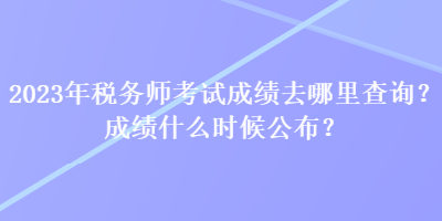 2023年稅務(wù)師考試成績?nèi)ツ睦锊樵?？成績什么時候公布？