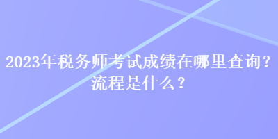 2023年稅務(wù)師考試成績(jī)?cè)谀睦锊樵?xún)？流程是什么？