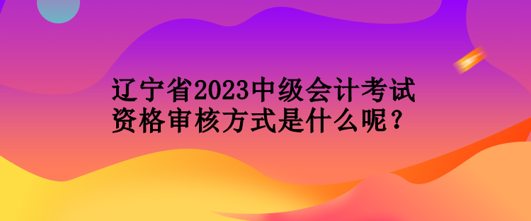 遼寧省2023中級會計考試資格審核方式是什么呢？