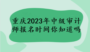 重慶2023年中級(jí)審計(jì)師報(bào)名時(shí)間你知道嗎