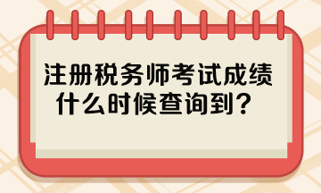 注冊(cè)稅務(wù)師考試成績(jī)什么時(shí)候查詢(xún)到？