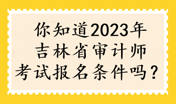 你知道2023年吉林省審計師考試報名條件嗎？