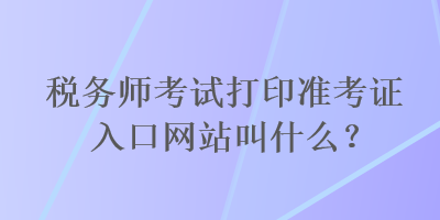 稅務(wù)師考試打印準(zhǔn)考證入口網(wǎng)站叫什么？