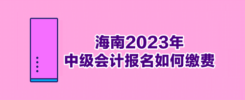 海南2023年中級(jí)會(huì)計(jì)報(bào)名如何繳費(fèi)