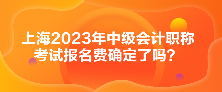 上海2023年中級會(huì)計(jì)職稱考試報(bào)名費(fèi)確定了嗎？