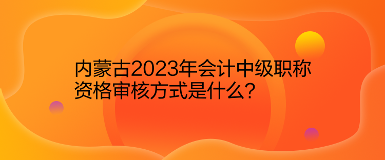 內(nèi)蒙古2023年會計中級職稱資格審核方式是什么？