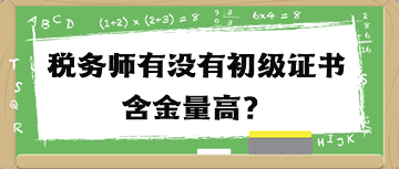 稅務(wù)師有沒有初級證書含金量高？