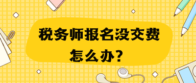 稅務(wù)師報名沒交費怎么辦？