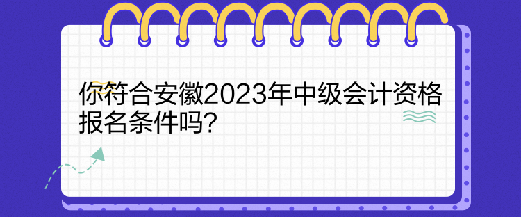 你符合安徽2023年中級(jí)會(huì)計(jì)資格報(bào)名條件嗎？