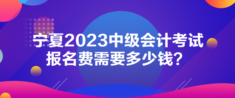 寧夏2023中級會計(jì)考試報(bào)名費(fèi)需要多少錢？