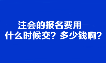 注會的報名費用什么時候交？多少錢啊？