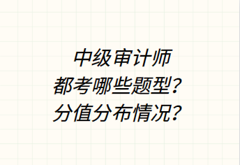 中級審計(jì)師都考哪些題型？分值分布情況？