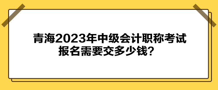 青海2023年中級會計職稱考試報名需要交多少錢？