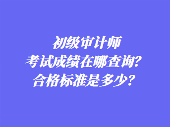 初級(jí)審計(jì)師考試成績(jī)?cè)谀牟樵?？合格?biāo)準(zhǔn)是多少？