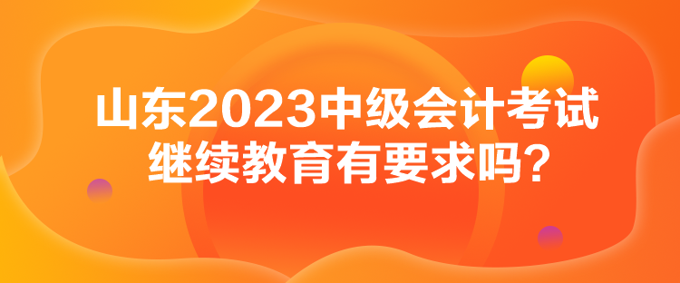 山東2023中級(jí)會(huì)計(jì)考試?yán)^續(xù)教育有要求嗎？