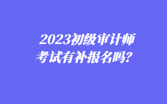 2023年初級(jí)審計(jì)師考試有補(bǔ)報(bào)名嗎？