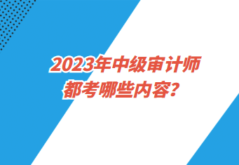 2023年中級審計師都考哪些內(nèi)容？