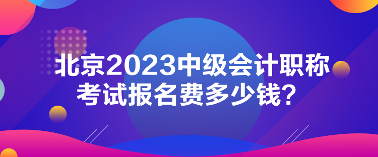 北京2023中級(jí)會(huì)計(jì)職稱考試報(bào)名費(fèi)多少錢(qián)？