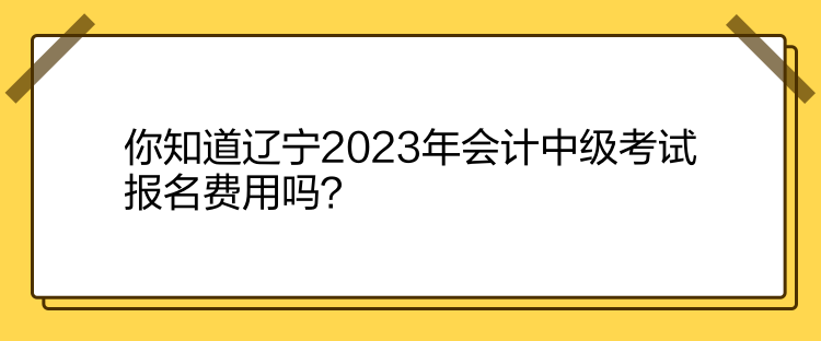 你知道遼寧2023年會(huì)計(jì)中級(jí)考試報(bào)名費(fèi)用嗎？