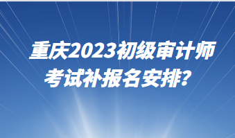 重慶2023初級審計師考試補報名安排？