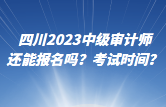 四川2023中級審計師還能報名嗎？考試時間？