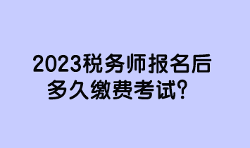 2023稅務(wù)師報名后多久繳費考試？