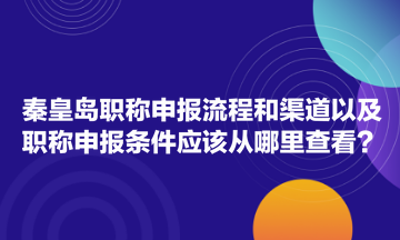 秦皇島職稱申報(bào)流程和渠道以及職稱申報(bào)條件應(yīng)該從哪里查看？