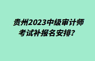 貴州2023中級(jí)審計(jì)師考試補(bǔ)報(bào)名安排？