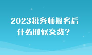 2023稅務(wù)師報(bào)名后什么時(shí)候交費(fèi)？