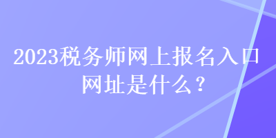 2023稅務(wù)師網(wǎng)上報(bào)名入口網(wǎng)址是什么？