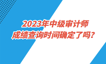 2023年中級(jí)審計(jì)師成績(jī)查詢(xún)時(shí)間確定了嗎？