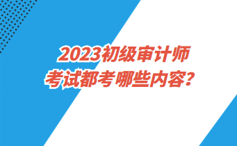 2023初級(jí)審計(jì)師考試都考哪些內(nèi)容？