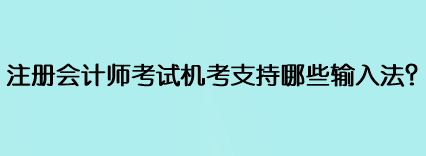 注冊會計師考試機(jī)考支持哪些輸入法？