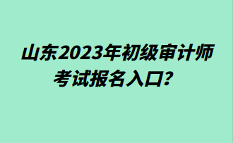 山東2023年初級(jí)審計(jì)師考試報(bào)名入口？