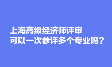 上海高級(jí)經(jīng)濟(jì)師評(píng)審可以一次參評(píng)多個(gè)專業(yè)嗎？