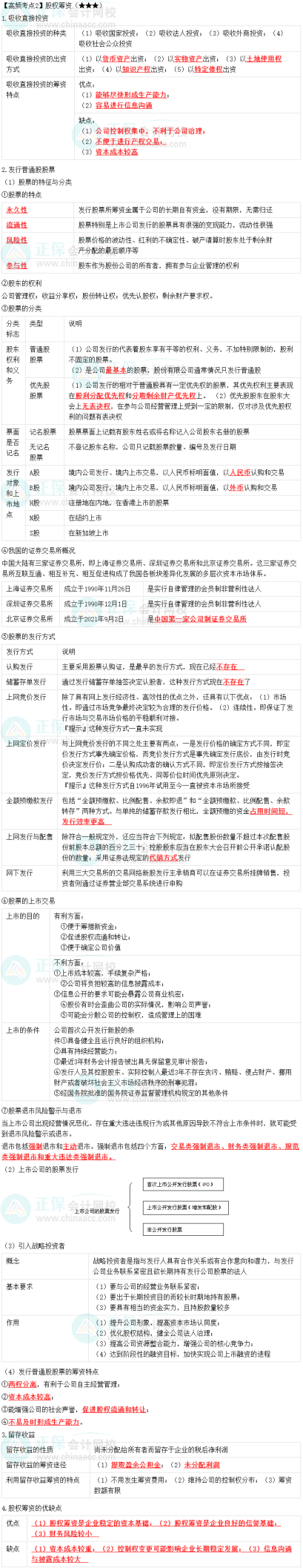 2023中級會計職稱《財務管理》高頻考點：股權(quán)籌資