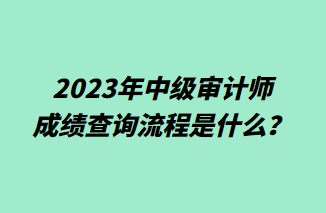 2023年中級審計師成績查詢流程是什么？