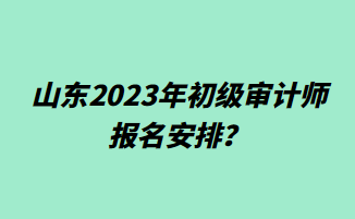 山東2023年初級(jí)審計(jì)師報(bào)名安排？