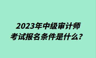 2023年中級(jí)審計(jì)師考試報(bào)名條件是什么？