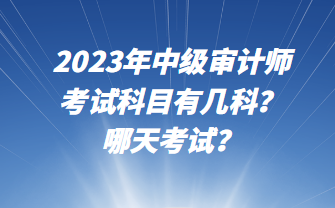 2023年中級(jí)審計(jì)師考試科目有幾科？哪天考試？