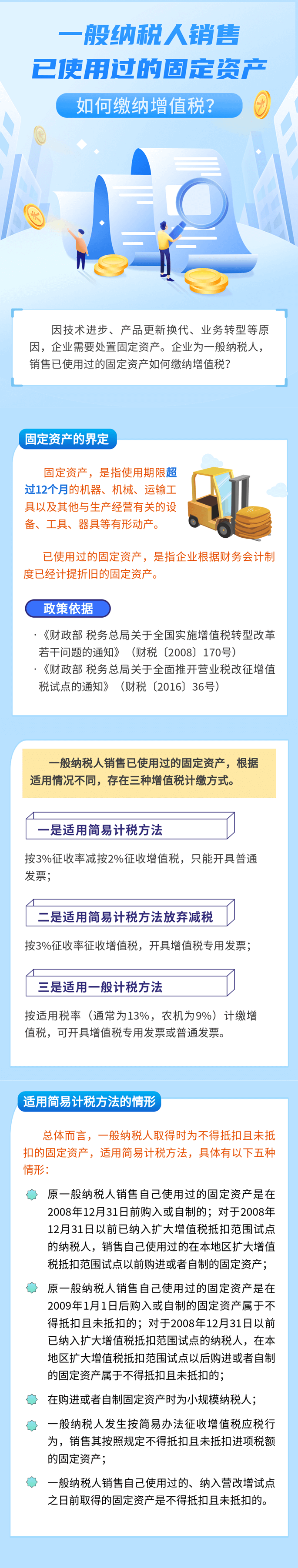 一般納稅人銷售已使用過的固定資產，如何繳納增值稅