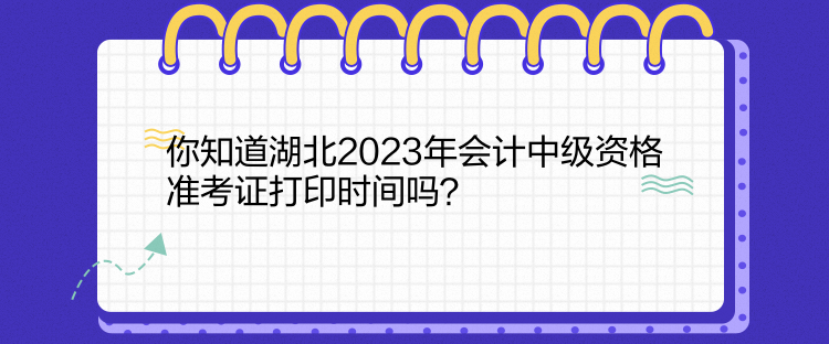 你知道湖北2023年會計中級資格準(zhǔn)考證打印時間嗎？