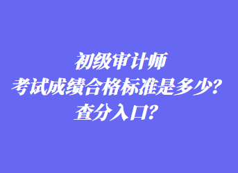 初級審計師考試成績合格標(biāo)準是多少？查分入口？