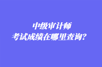 中級審計(jì)師考試成績在哪里查詢？ 