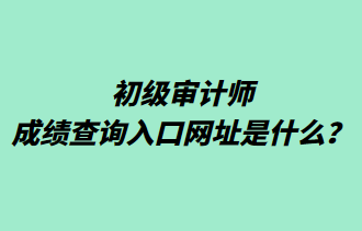 初級(jí)審計(jì)師成績(jī)查詢?nèi)肟诰W(wǎng)址是什么？