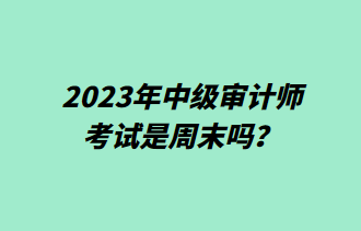 2023年中級(jí)審計(jì)師考試是周末嗎？