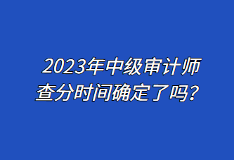 2023年中級審計(jì)師查分時間確定了嗎？