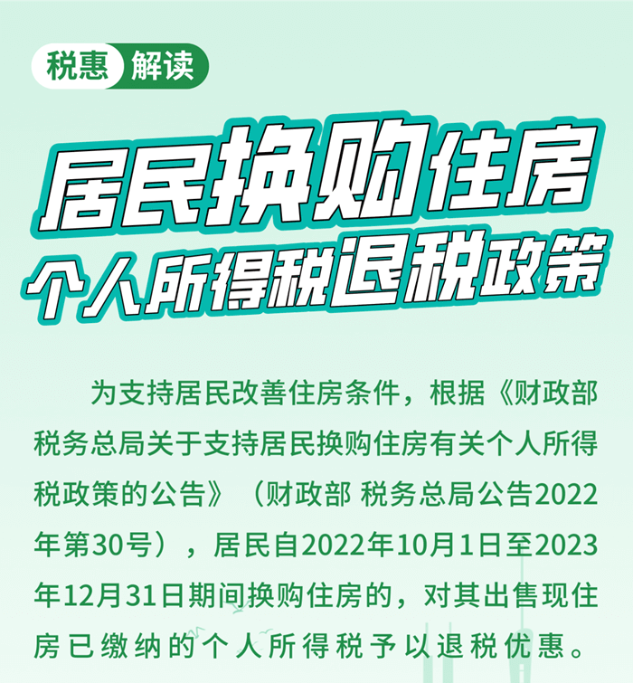 居民換購住房，個人所得稅退稅政策