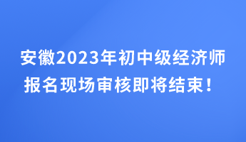 安徽2023年初中級(jí)經(jīng)濟(jì)師報(bào)名現(xiàn)場(chǎng)審核即將結(jié)束！