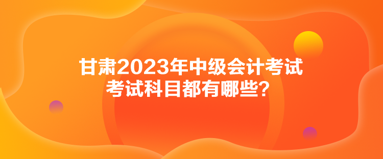 甘肅2023年中級會計考試考試科目都有哪些？